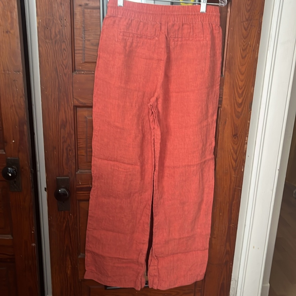 Athleta Retreat Linen Wide Leg Pant coral size 6 tall - Picture 7 of 7